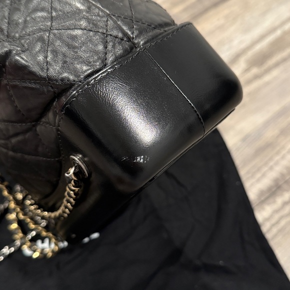 CHANEL Gabrielle Mini Backpack Chain Bag in Quilted Black Leather - Picture 9 of 16